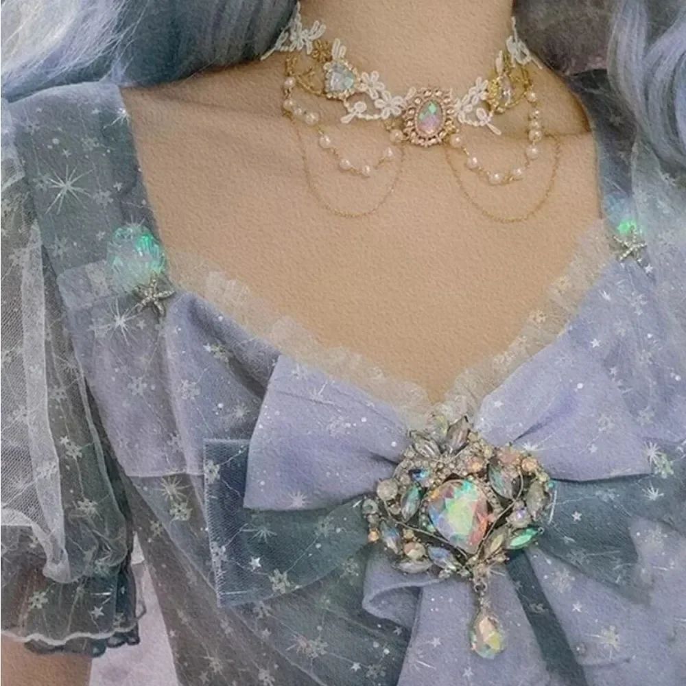 NWOT Lolita Marie Antoinette Choker Collar Necklace AB Crystal
